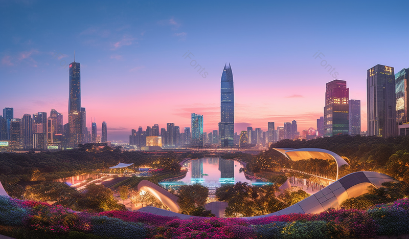 深圳福田高楼大厦办公区建筑夜景,高清,摄影图,摄影图片,图片大全,摄影图免费下载